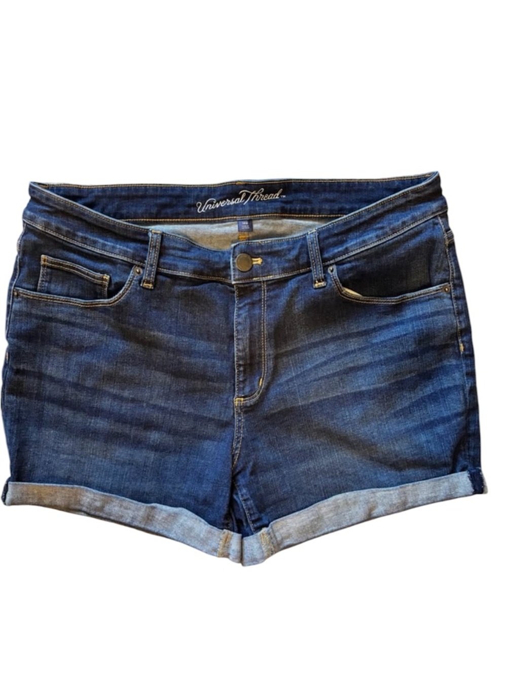 Universal Thread Dark Blue Denim Cuffed Jean Shorts